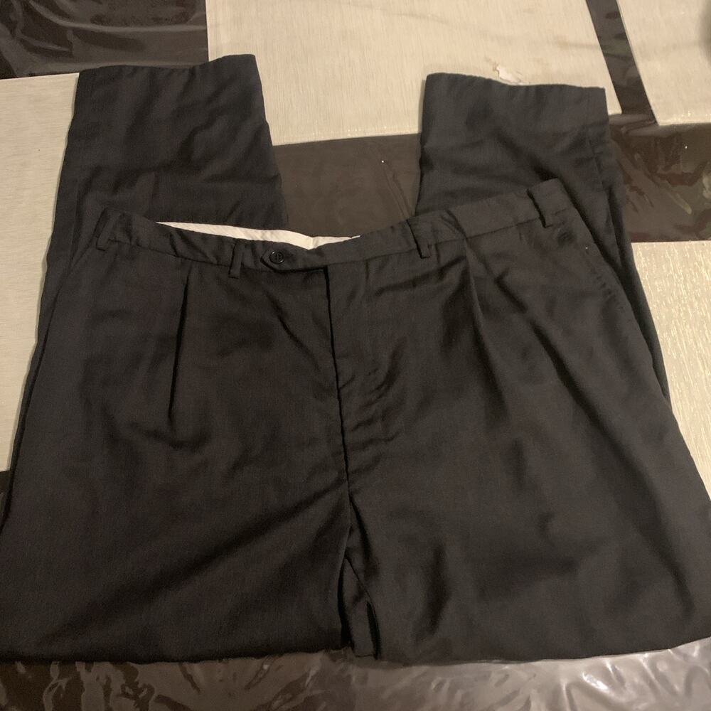 Canali 100% Wool Pants 38x28 Charcoal Dark Gray